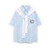 Shawl short sleeved shirt