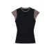 Spicy girl double layered contrasting fake two-piece top