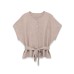Commuting style with belt short sleeved knitted fabric