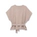 Commuting style with belt short sleeved knitted fabric