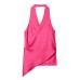 Hot Girl Sleeveless Silk Segment Hanging Neck Collar Top