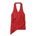 Hot Girl Sleeveless Silk Segment Hanging Neck Collar Top