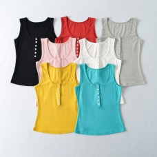 Round neck elastic slim fit top