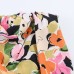Street style floral print shoulder pad waistband top