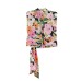 Street style floral print shoulder pad waistband top