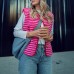 Striped cardigan vest