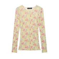 Pure Desire Wind Flower Printed Knitted Top Pure Desire Wind Flower Printed Knitted Top