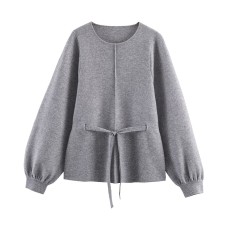 Commuting style elegant belt knitted jacket Commuting style elegant belt knitted jacket