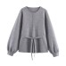 Commuting style elegant belt knitted jacket