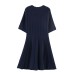 Bubble short sleeved ribbed knitted short dress