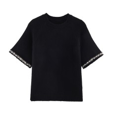 Street artificial pearl knitted sweater Street artificial pearl knitted sweater