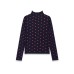 Simple long sleeved stand up collar peach heart top