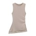 Spicy girl pleated lace patchwork sleeveless top