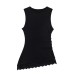 Spicy girl pleated lace patchwork sleeveless top
