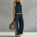 Simple Women's SeWomen's Fashion Sporty Outfit Casual Two-Piece Set