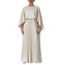 Women's Solid Color Round Neck Pleated Waist Slim Fit Two-Piece Set