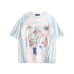 Color-block Raglan Sleeve Baseball Tee Star V-neck Loose Couple Casual Top