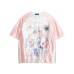 Color-block Raglan Sleeve Baseball Tee Star V-neck Loose Couple Casual Top