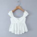 Cotton Embroidered Short Sleeveless Strap Top