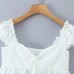 Cotton Embroidered Short Sleeveless Strap Top