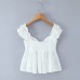 Cotton Embroidered Short Sleeveless Strap Top