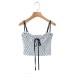 Wave point adjustable shoulder strap camisole top