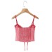 Wave point adjustable shoulder strap camisole top