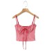Wave point adjustable shoulder strap camisole top