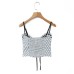 Wave point adjustable shoulder strap camisole top