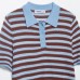 Simple striped knitted polo shirt