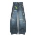 Cartoon chain 3D digital printing curved knife jeans