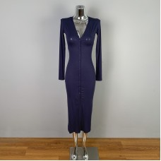 Split hip long sleeved dress