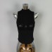 Half high neck short sleeveless vest