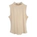 Half high neck short sleeveless vest