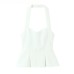 Style Simple Versatile Pleated Halter Neck Top for Women