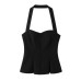 Style Simple Versatile Pleated Halter Neck Top for Women