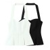 Style Simple Versatile Pleated Halter Neck Top for Women