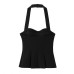 Style Simple Versatile Pleated Halter Neck Top for Women
