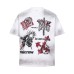 Graffiti letters cross prints spray painting dirty short sleeves