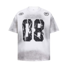 Digital mottled printing for dirty washed short sleeves
