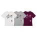 Star Letter Print Short Sleeve  Slim Fit Casual Commuter Style Versatile Top