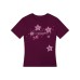 Star Letter Print Short Sleeve  Slim Fit Casual Commuter Style Versatile Top