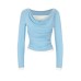 Swing collar slim fit long sleeved top