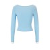 Swing collar slim fit long sleeved top