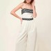 Wave Pattern Strapless Spliced Wide Leg Dress Wave Pattern Strapless Spliced Wide Leg Dress