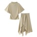 Short Sleeve Drapey Semi-High Neck Top for Women