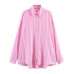 Style Striped Shirt Dress Mid-Length Dress