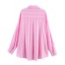 Style Striped Shirt Dress Mid-Length Dress