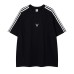 Irregular arc contrasting short sleeves embroidered with letters