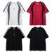 Irregular arc contrasting short sleeves embroidered with letters